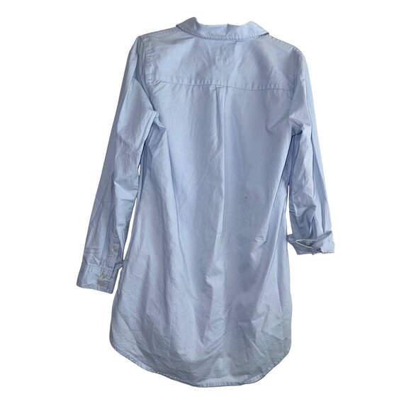 Forever 21 Light Blue Long Sleeve Button-Down Shirt Dress W/ Pocket L - Picture 8 of 10